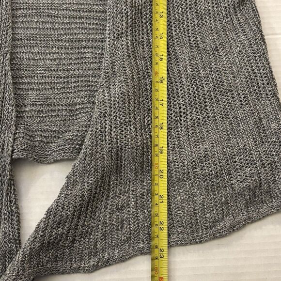 EILEEN FISHER Small Cardigan Sweater Gray Linen/Silk Open Front Neutral Minimal - Picture 10 of 11